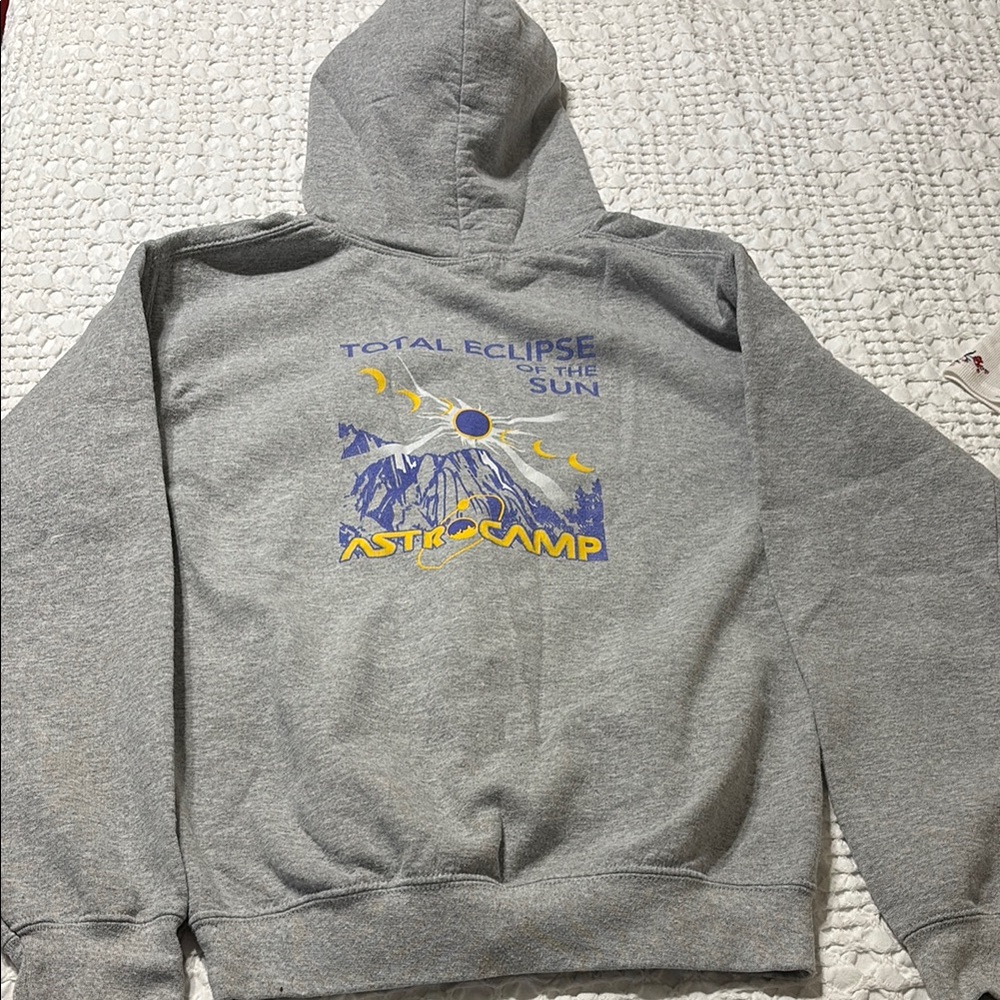 Gray AstroCamp Hoodie with Graphic Print